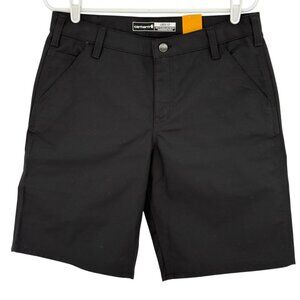 Carhartt Women's Rugged Flex Black Canvas Work Shorts Size 10 NWT 10" Inseam